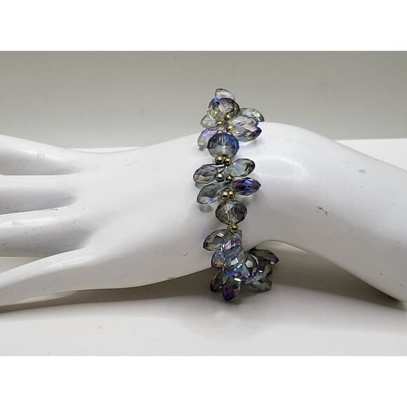 Aurora Borealis Glass Bead Bracelet for Stone Reuse or Display - Picture 5 of 7